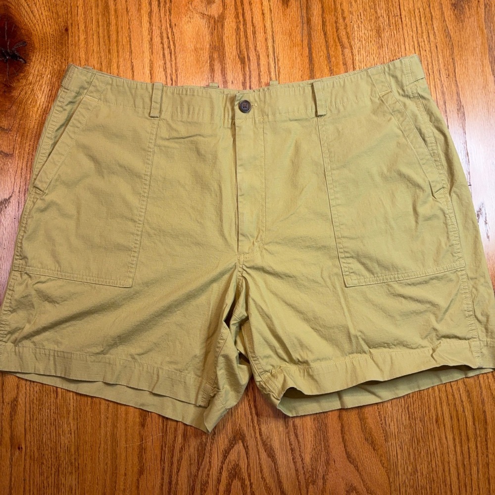 Brooks Brothers Shorts Mens 42 Olive Khaki Ripstop Cargo Utility Cotton Spandex